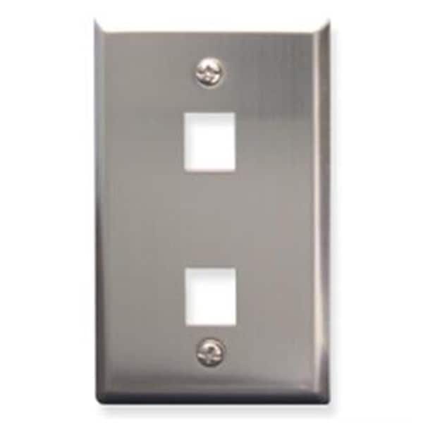 Icc ICC IC107SF2SS Classic Single Gang Stainless Steel Faceplate - 2 Port IC107SF2SS - main